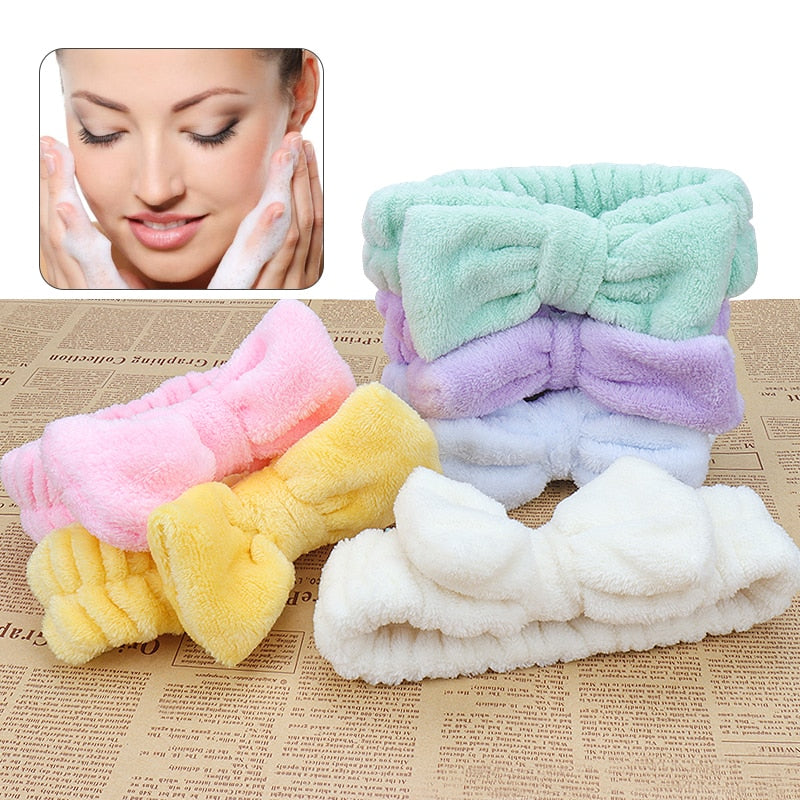 Coral Fleece Soft Elastic Hairbands SPA Bath Shower