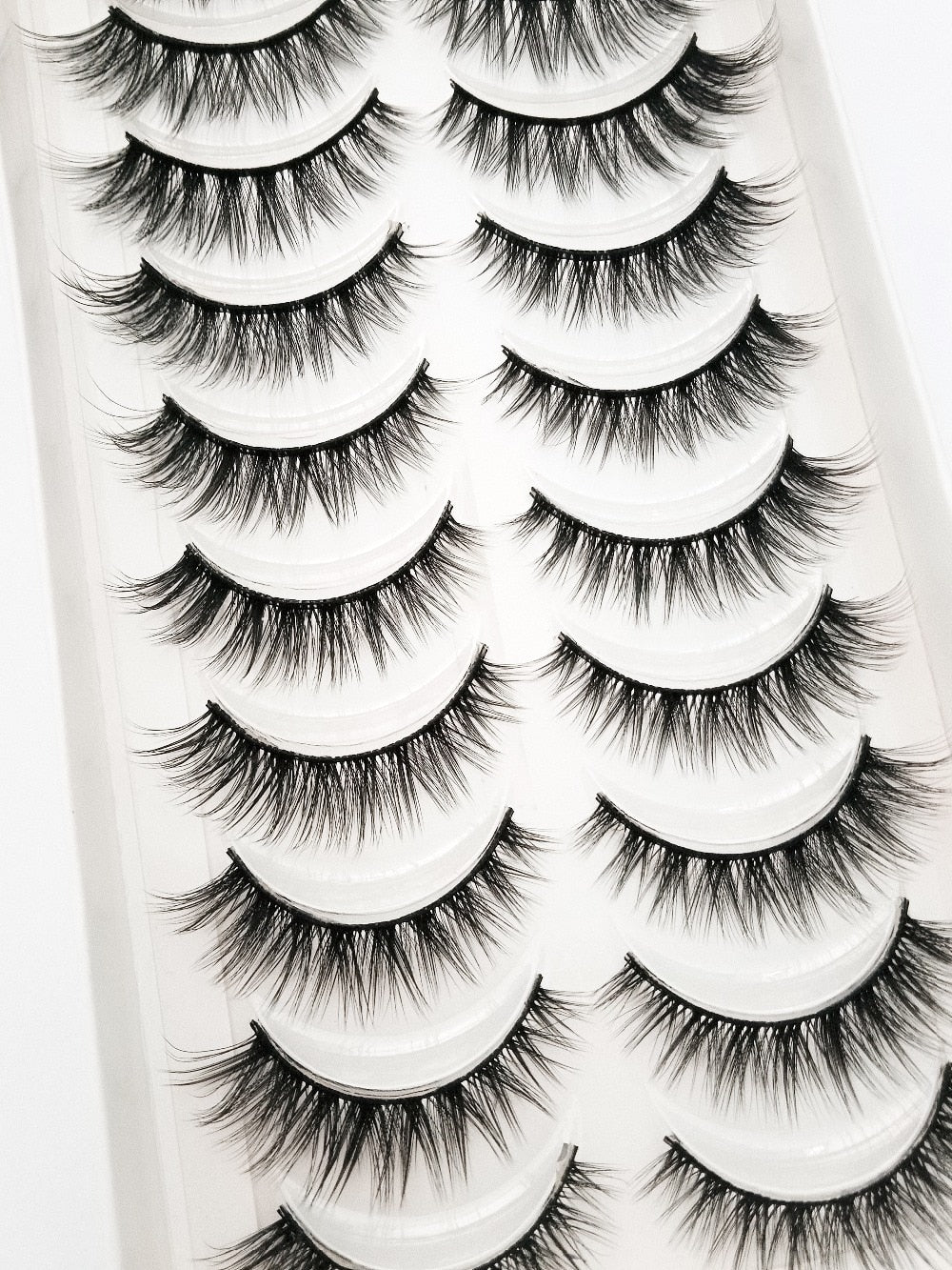 10 Pairs Natural False Mink Lashes Extension