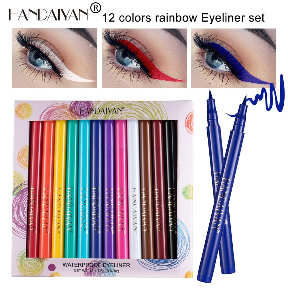 HANDAIYAN Matte Liquid Rainbow Eyeliner Makeup Waterproof