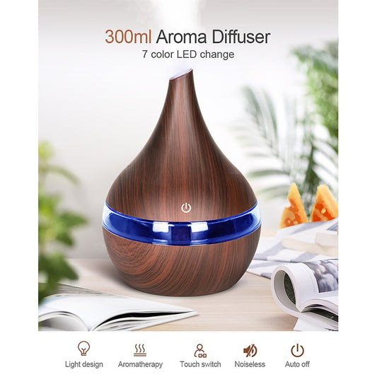 300ML USB Aroma Diffuser Humidifier Aromatherapy Essential Oil